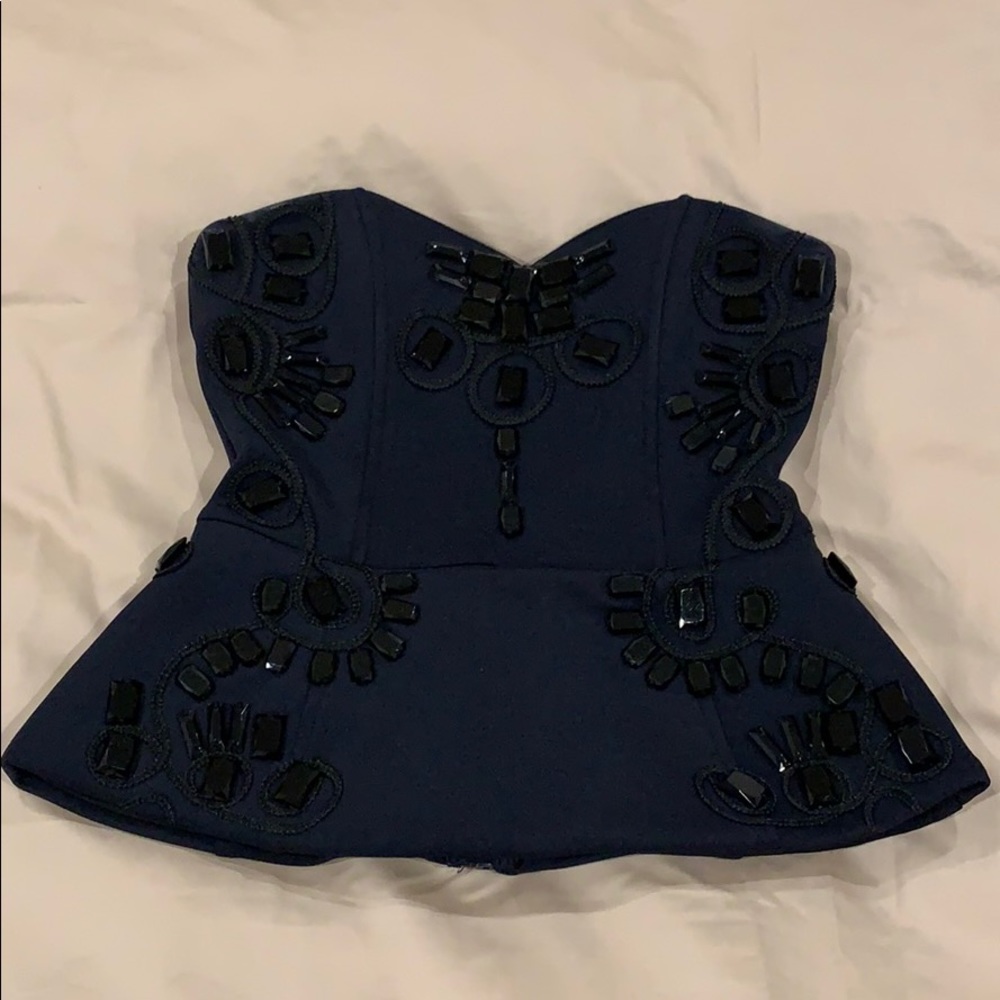ASOS - Navy Peplum Top